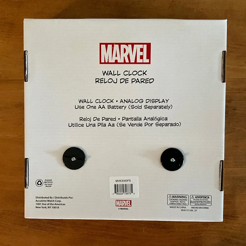 Marvel Avengers Characters Wall Clock‎ Analog Display Blue Round Kids Room